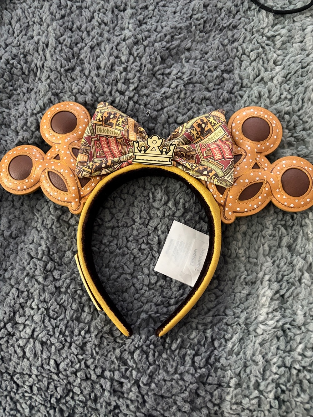 Disney Gingerbread Mickey Ears Headband in Brown and Yellow
